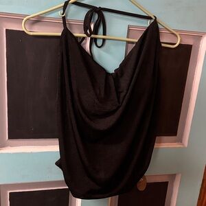 Klassy Network Black Cowl Halter Top XL